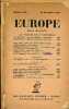 Europe n°179 15 novembre 1937 - La journée du 27 septembre - les trois millième promenade par Luc Durtain - j'étais là , telle chose m'advint par Elie ...