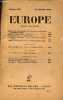 Europe n°166 15 octobre 1936 - Esquisse d'une famille d'extrême-droite par Henry de Montherlant - poèmes par Pierre Jean Jouve - à Pablo Picasso par ...