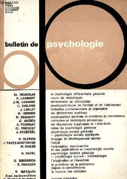 Bulletin de psychologie n°248 tome XIX 13-15 février 1966 - la psychologie différentielle générale - cours de statistiques - extraversion et ...