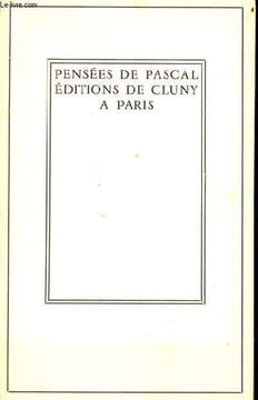 Pensées - tome 1.. Pascal Blaise