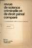 Extrait de la revue de science criminelle et de droit pénal comparé n°4 oct.-déc. 1985 - Le congrès européen de défense sociale de Wuppertal 26-30 ...