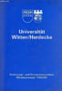 Universit&auml;t Witten/Herdecke vorlesungs - und personalverzeichnis wintersemester 1992/93.. Collectif