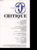 CRITIQUE N 457-458. COLLECTIF