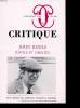 CRITIQUE N 505-506. COLLECTIF