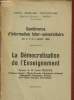 Conférence d'Information Inter-Universitaire des 2,3 et 4 janvier 1946 : La démocratisation de l'enseignement. M. Merlier André