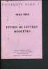 Etudes de lettres modernes - 1982-1983 - Université-Paris 7. Anonyme