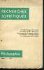 Recherches Soviétiques - Cahier I - 1956 : Philosophie : La dialectique matérialiste, science philosophique, par M. Kammari - Les catégories de la ...