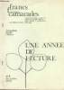 Francs, franches camarades - n°5 - décembre 1969 : Une année de lecture. Dubois Jacqueline Raoul