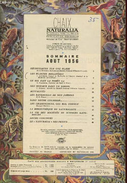 Chaix Naturalia - Août 1956 : Les plantes mellifères, par J. Louveaux - Des oiseaux dans un jardin, par P. Barruel - Les batraciens de nos jardins, ...