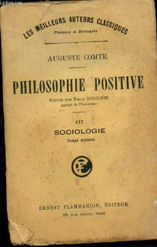"Philosophie positive - Tome III : Sociologie (Temps anciens) (Collection ""Les meilleurs auteurs classiques, français et étrangers"")". Comte Auguste