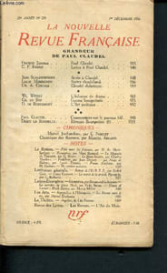 La nouvelle Revue Française -25e année - N°279 - 1er Décembre 1936 : Grandeur de Paul Claudel