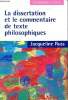 La dissertation et le commentaire de texte philosophiques - Terminales L, ES, S. Russ Jacqueline