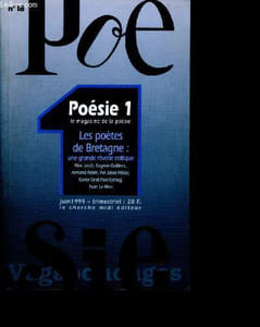 Poesie 1 vagabondages N° 18 Juin 1999 - les poètes de bretagne « une grande rêverie celtique » Max Jacob, Eugène Guillevic, Armand Robin, Yvon Le Men, Keineg - jean-marc strieker, christian viguié, luis antonio de villena, Christian Dotremont