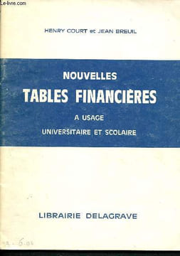 Nouvelles tables financières à usage universitaire et scolaire. Breuil Jean, Court Henry