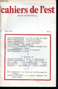 Cahiers de l'est - N°6 été 1976 - revue trimestrielle