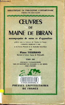 Oeuvres de maine de biran - tome XIII - nouvelles considérations sur les rapports du physique et du moral de l'homme. Tisserand Pierre