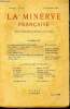 La minerve française - tome III - N°13- 1er décembre 1919 - revue bi mensuelle de littérature et de critique - alfred de musset, la peinture des ...