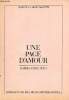 Une page d'amour d'après Emile Zola - Anthologie des plus belles histoires d'amour - écho de la mode présente - supplément à l'écho de la mode N°17 du ...