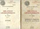 Institut de géographie - Mélanges géographiques - 2 volumes : tome III - IV - clermont-ferrand massif cenral - divers - fasciucle 7 et 8 - ...
