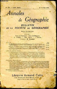 Annales de geographie bulletin de la societe de geographie - revue trimestrielle- avril juin 1948 N°306- LVIIeme année - la notion de genre de vie et sa valeur actuelle, le couloir peripherique des maures, etude morphologique, l'habitat et la structure...