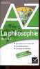 La philosophie de A à Z - Notions et concepts clés, grands auteurs, textes de référence.. Hansen-Love, Clément, Demonque, Kahn.