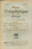 Revue de métaphysique et de morale n°3 - juillet 1938 45e année - Physique ponctuelle et physique du champ - La liberté selon Malebranche - ...