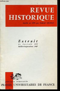 Tiré à part de la Revue historique - Extrait du fascicule 483 juillet-septembre 1967 : La sociologie électorale et l'histoire - Dédicacé par l'auteur.