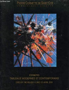 Catalogue de Ventes au enchères: Estampes - Photographies - Tableaux modernes - Art contemporain - Lundi 23 avril 2001.