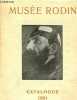 Oeuvres de Rodin - Tableaux anciens et modernes de Premier Ordre - Catalogue 1931.. Danthon G.