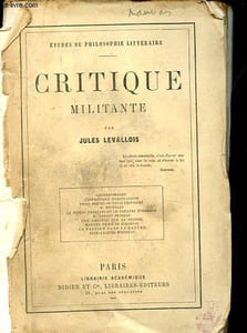 Critique militante - Collection Etudes de philosophie littéraire.