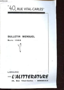 40, rue Vital-Carles - Bulletin mensuel, mars 1960.