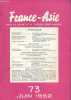 France-Asie, revue de culture et de synthèse franco-asiatique n°73 - Le chant et l'écriture - Le Cambodg à la rehcerche d'un nouvel équilibre - Phowa ...