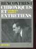 Rencontres 1 - Chroniques et entretiens.. Sadoul Georges