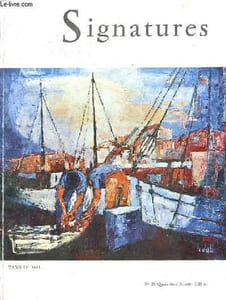 Signatures n°29 - Le Mappian ou l'imaginaire plausible - Hobi, un grand peintre de sa génération - Armelle - Les vieux métiers bretons, mosaique de sol - Club signatures - Prix Signatures 1965 - Sélections de France - Je suis le mari d'une femme peintre.