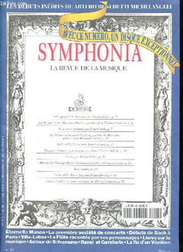 Symphonia - La revue de la musique n°23 - Changement de direction - Les Manon - Le concert spirituel - La passion selon saint Matthieu - Heitor ...