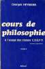 COURS DE PHILOSOPHIE tome 2 (à l'usage des classes C.D.E.F 11). GEORGES HEYMANN