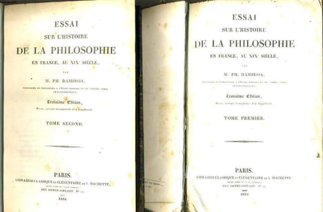 ESSAI SUR L'HISTOIRE DE LA PHILOSOPHIE EN FRANCE AU XIXe siècle tome 1 et 2. M. PH. DAMIRON