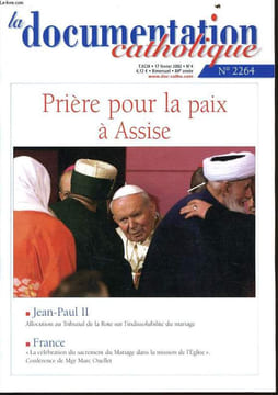 LA DOCUMENTATION CATHOLIQUE n°2264 : Prière pour la paix à Assise. COLLECTIF