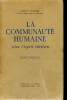 LA COMMUNAUTE HUMAINE selon l'esprit chrétien. EMILE MARMY