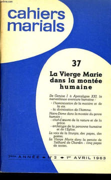 CAHIERS MARIALS n°37 : La Vierge Marie dans la Montée humaine. JEAN HEMERY directeur gérant