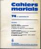 CAHIERS MARIALS n°74 : Mélanges. JEAN HEMERY directeur gérant