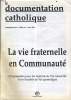 LA DOCUMENTATION CATHOLIQUES supplément au n°2093 du 1er mai 1984 : La vie Fraternelle en commauté. COLLECTIF