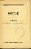 GOETHE POESIES (des origines au voyage en italie). COLLECTIF