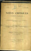 NOTES CRITIQUES SCIENCES SOCIALES - 1ER ANNEE N&deg;1 10 JANVIER 1900 - N&deg;1 A N&deg;20 EN UN SEUL VOLUME. BULLETIN BIBLIOGRAPHIQUE.. COLLECTIF