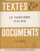 "Textes et documents - trimestriel N&deg;23 - Le fascisme italien - Collection dirig&eacute;e par les ""cahiers p&eacute;dagogiques""". Collectif