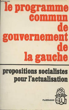 Le programme commun de gouvernement de la gauche - propositions socialistes pour l'actualisation. Collectif