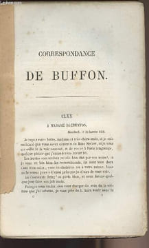 Correspondance de Buffon Tome II. Buffon
