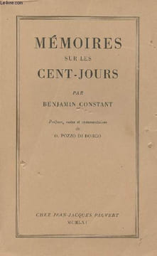 Mémoires sur les cent-jours. Constant Benjamin