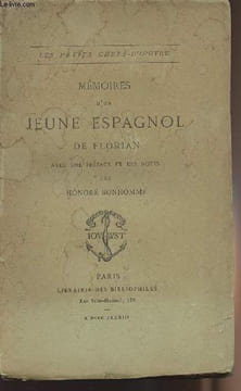 "Mémoires d'un jeune espagnol de Florian - ""Les petits chefs-d'oeuvre""". Bonhomme Honoré