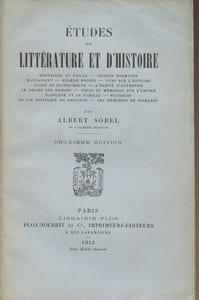 Etudes de littérature et d'histoire
